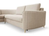 Ecksofa L-Form Rechts mit Schlaffunktion und Bettkasten Limon Dunkelbeige