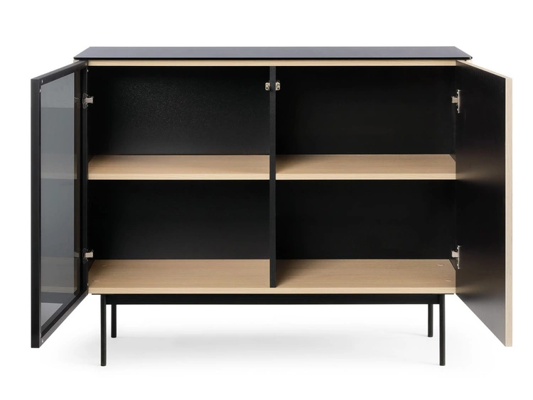 Kommode mit LED-Beleuchtung, 2 Türen Auroé Eiche Vicenza