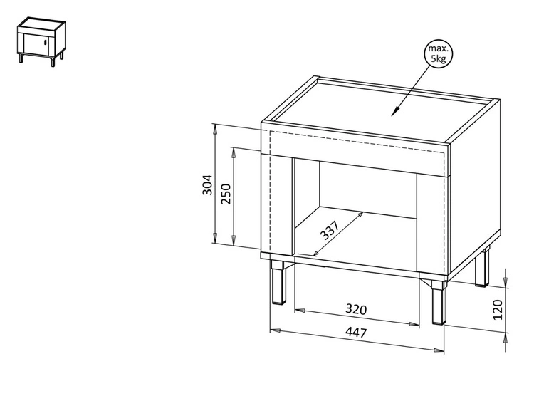 Nachtschrank mit schrank Messina Schwarz