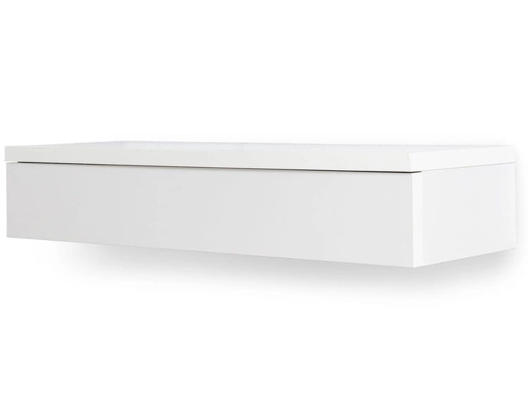 Hängender Schminktisch mit Spiegel Nusco Weiß Glanz