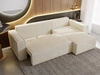 Ecksofa L-Form mit Schlaffunktion und Bettkasten Prato XL Beige