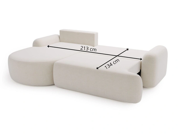 Ecksofa L-Form Rechts mit Schlaffunktion und Bettkasten Aurio Braun