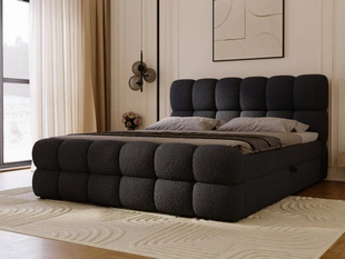 Boxspringbett mit Bettkasten 140x200 Modo Schwarz