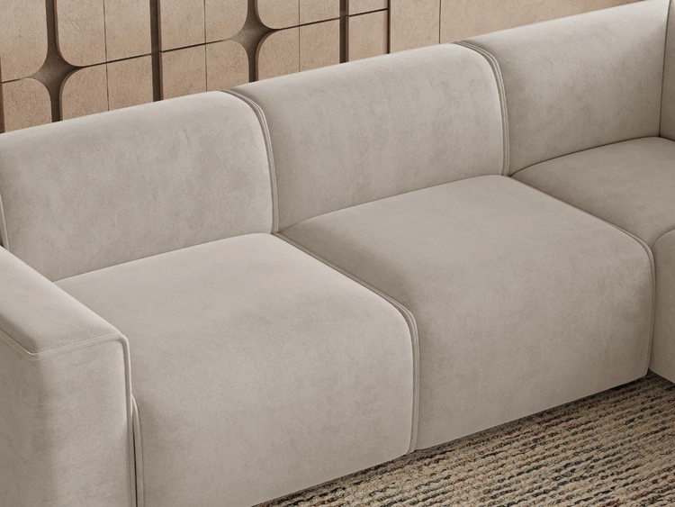 Ecksofa L-Form Rechts Eluno Hellbeige