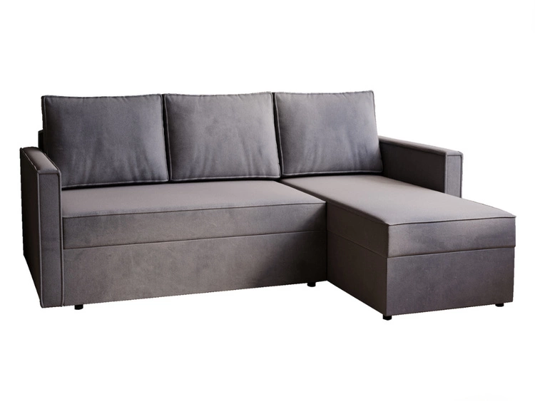 Ecksofa L-Form mit Schlaffunktion und Bettkasten Vasto Dunkelgrau