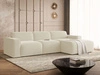 Ecksofa L-Form Rechts Lavia Bouclé-Stoff Hellbeige