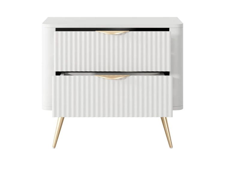 Nachttisch mit zwei Schubladen Latina Weiß