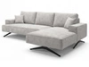 Ecksofa L-Form auf Metallbeinen Leto Rechts Grau