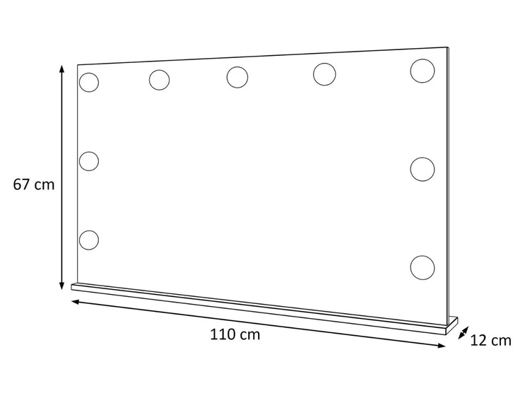 Schminktisch mit Spiegel, Schubladen und LED Melo Elite Weiß Hochglanz