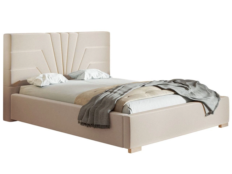 Polsterbett mit Bettkasten und Lattenrost 120x200 Tesis Beige