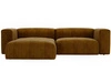 Ecksofa L-Form Links Moderne Cord Ecksofa Landi Honigfarben