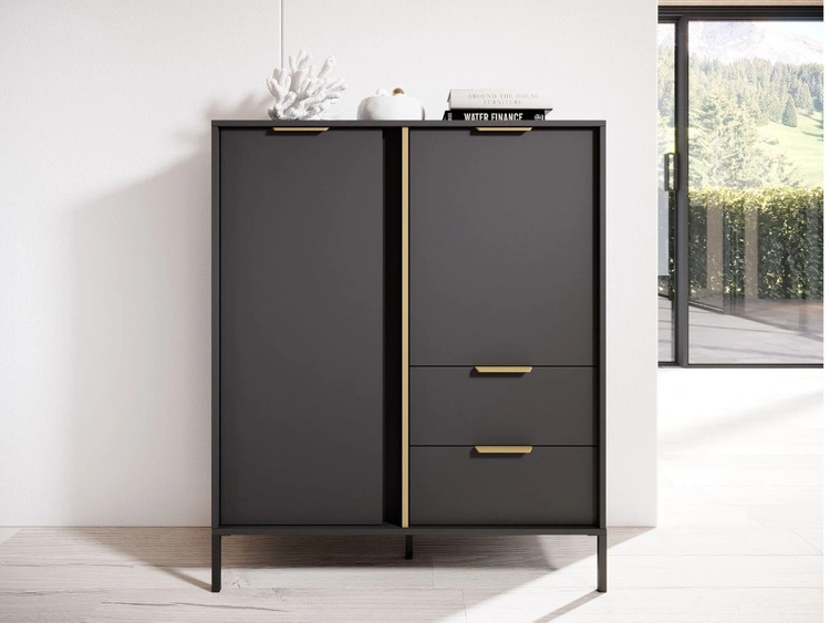 Wohnzimmermöbel-Set Drino Anthrazit