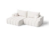 Ecksofa L-Form Links mit Schlaffunktion und Bettkasten Caleo Creme