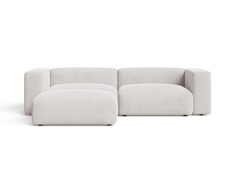 Ecksofa L-Form Links Moderne Cord Ecksofa Landi Hellbeige