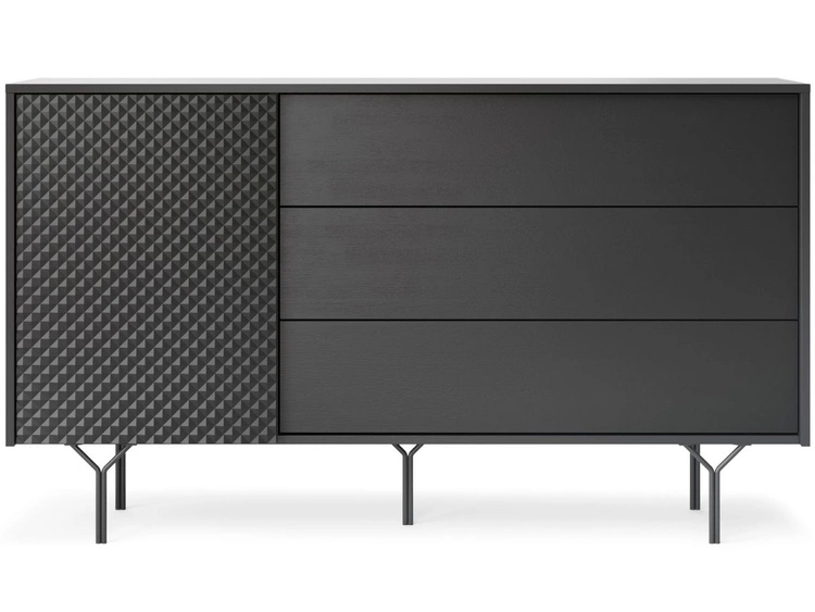 Kommode mit Türe und Schubladen Ravi Schwarz