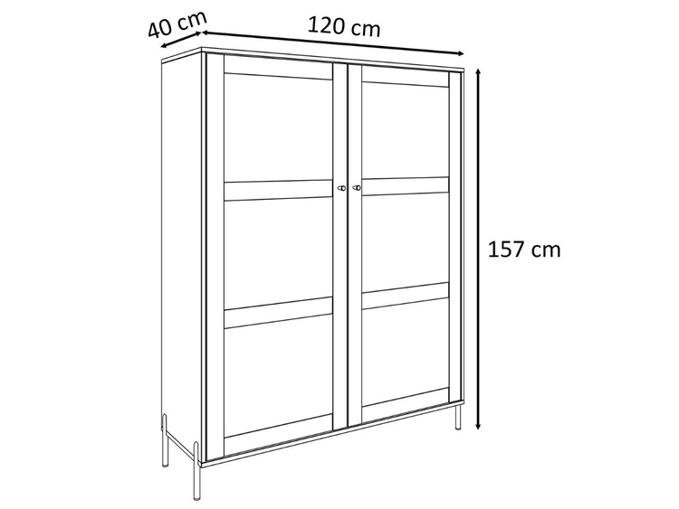 Standvitrine im Boho-Stil Zweitürige Bellance Schwarz