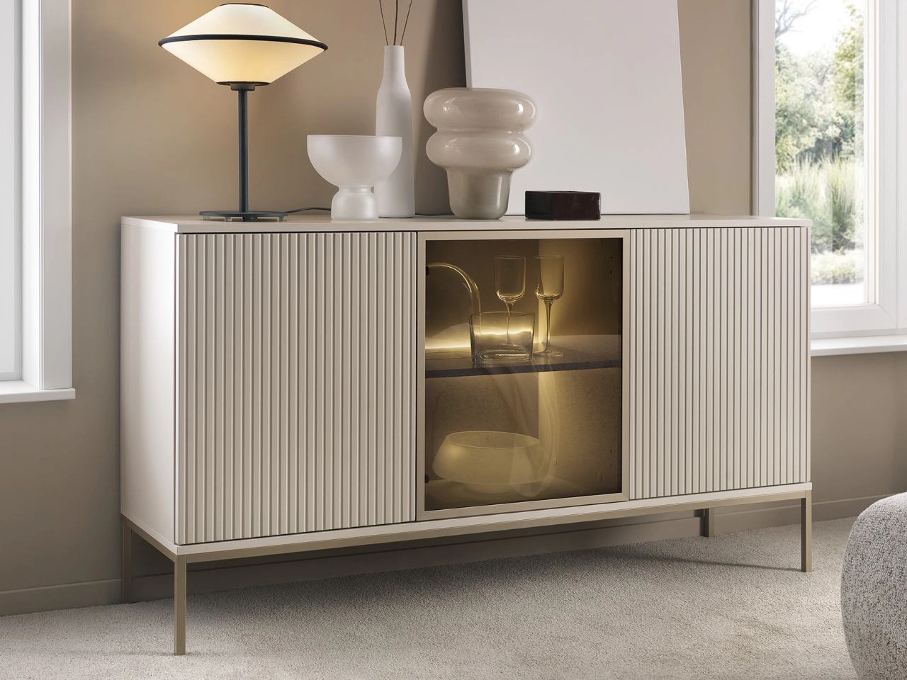 Türkommode mit Led Deo 154 cm Kaschmir