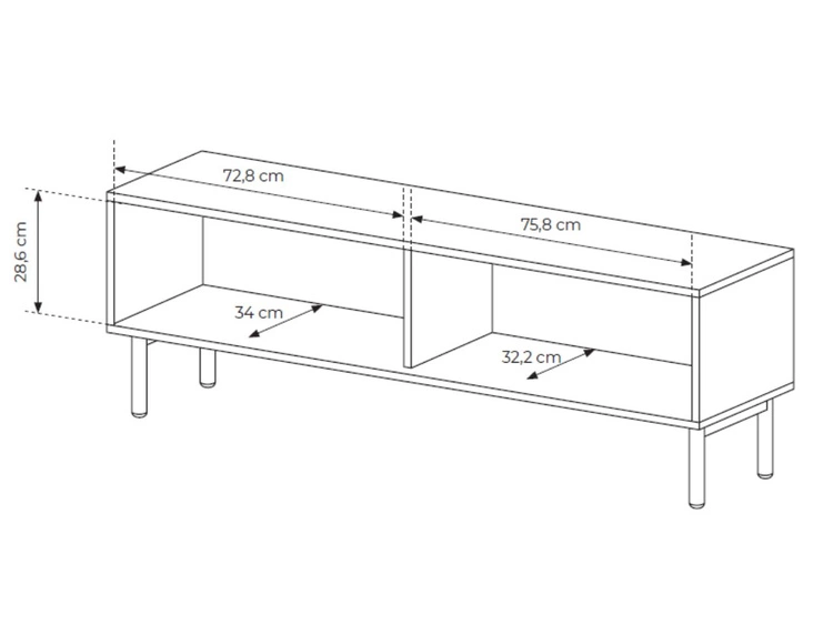 TV-Lowboard mit Türen 154 Gradimento Eiche Cremona