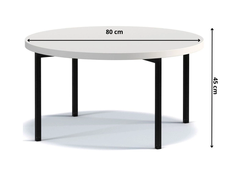 Runder Couchtisch Sevilla Schwarz Glanz