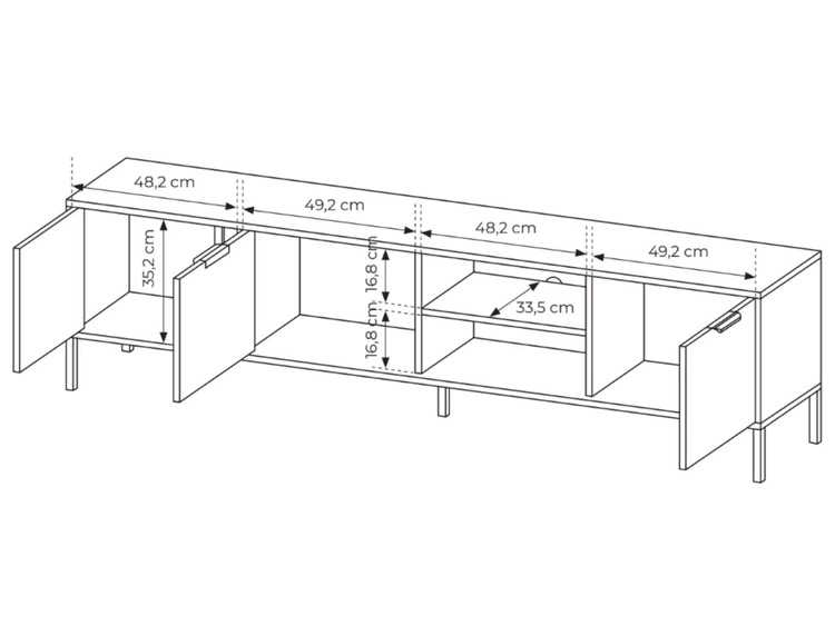 TV-Lowboard mit Türen Drino Anthrazit