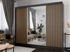 Schiebetürenschrank mit Spiegel und Lamellen 250 cm Loreto Schwarz