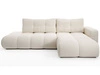 Ecksofa L-Form Rechts mit Schlaffunktion und Bettkasten Sile L Dunkelbeige