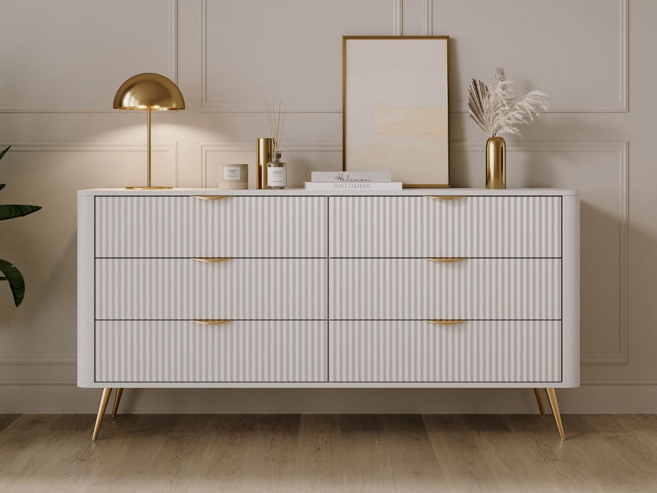 Kommode mit 6 Schubladen Latina Weiß