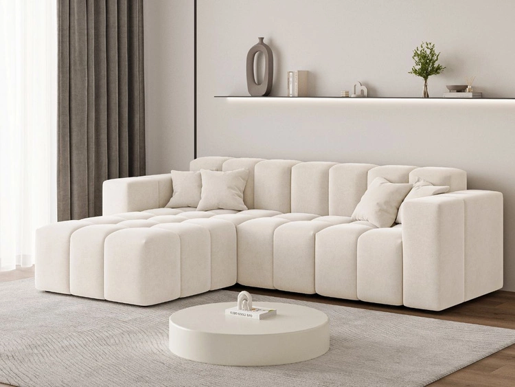 Ecksofa L-Form Links Moderne Ecksofa Loopo Creme