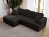 Ecksofa L-Form Links mit Schlaffunktion und Bettkasten California Schwarz