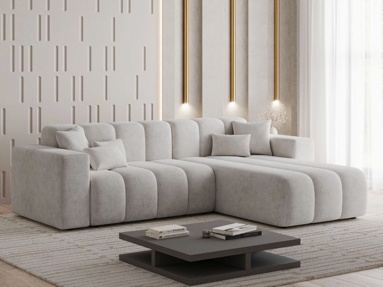 Ecksofa L-Form Rechts Nork Grau