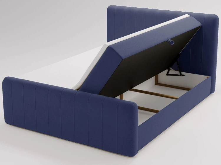 Boxspringbett mit Bettkasten 140x200 Osteno Dunkelblau