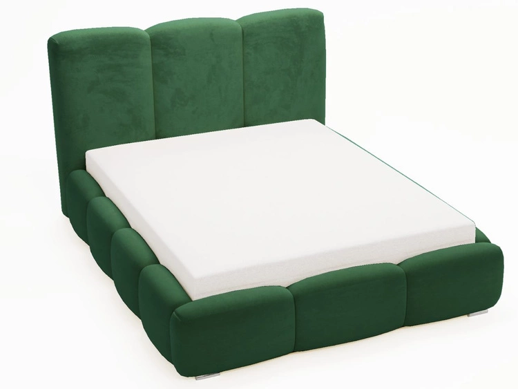 Polsterbett mit Bettkasten und Lattenrost 160x200 Bubble Grün