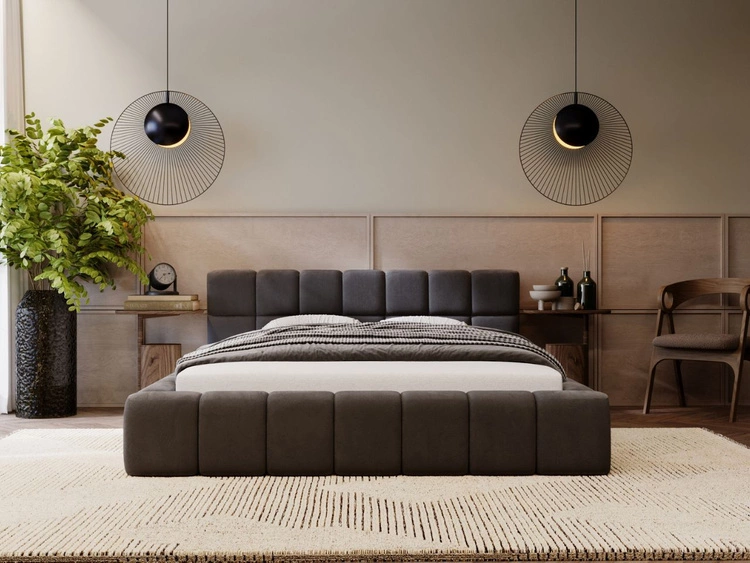 Polsterbett mit Bettkasten und Lattenrost 140x200 Alicante Anthrazit