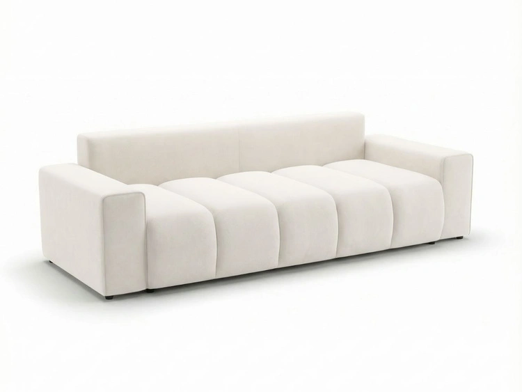 Schlafsofa mit Bettfunktion und Bettkasten Miro Creme