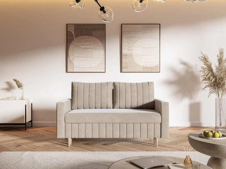 Schlafsofa mit Bettfunktion und Bettkasten Castelo Beige