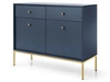 Kommode mit Türen sowie Schubladen mit Golden Metallbeinen 104 cm Amor Marineblau