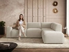 Ecksofa L-Form Rechts Eluno Bouclé-Stoff Beige