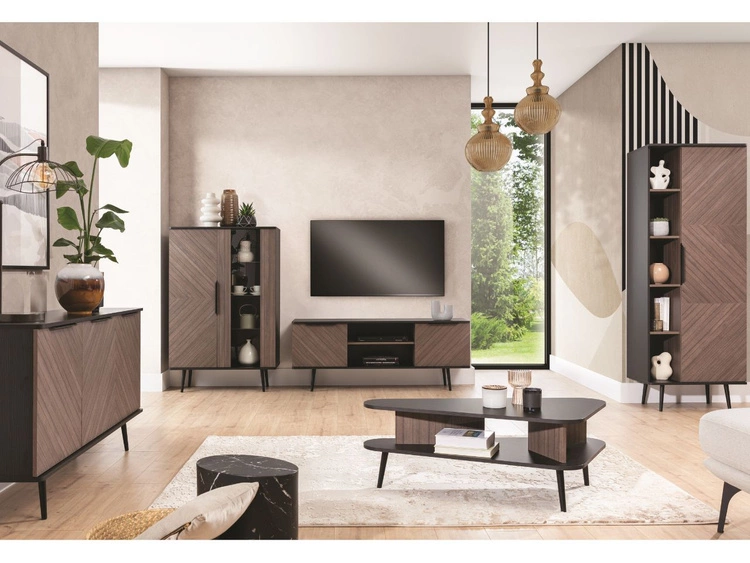 Couchtisch Nemi Schwarzer Graphit Braun