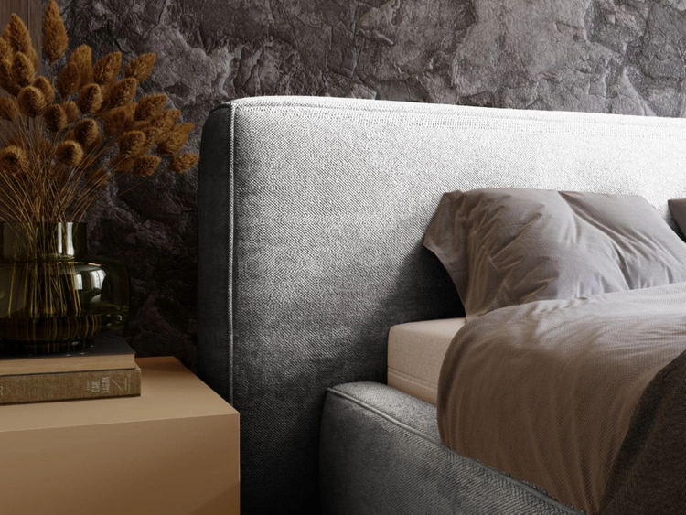 Polsterbett mit Bettkasten und Lattenrost 160x200 Monza Hellgrau