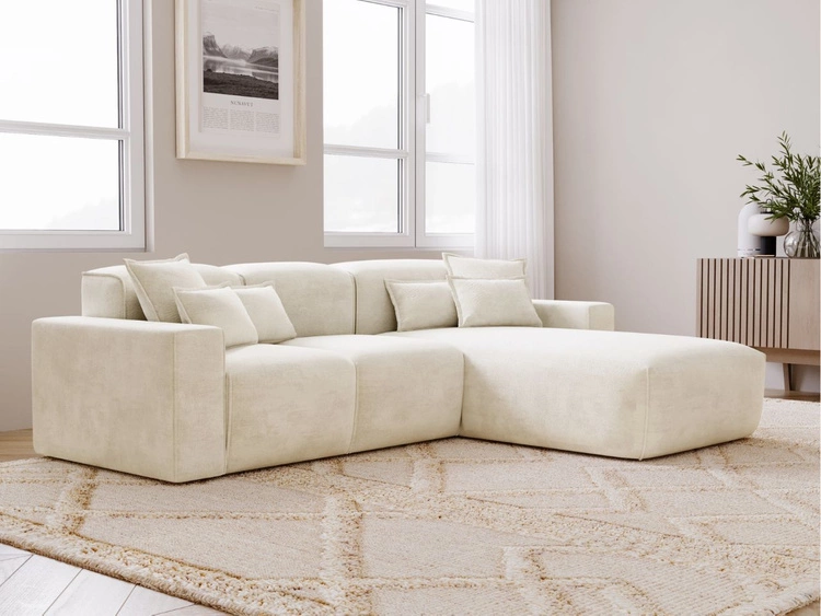 Ecksofa L-Form Rechts Moderne Ecksofa Leni Beige