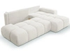 Ecksofa L-Form Rechts mit Schlaffunktion und Bettkasten Sile L Hellbeige