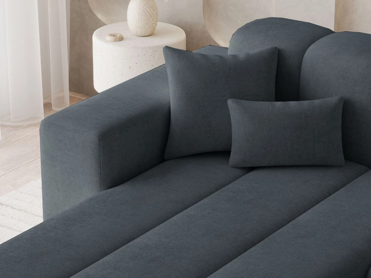 Ecksofa L-Form Links Nork Dunkelgrau