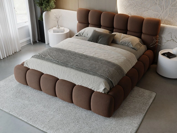 Polsterbett mit Bettkasten und Lattenrost 140x200 Modo Braun