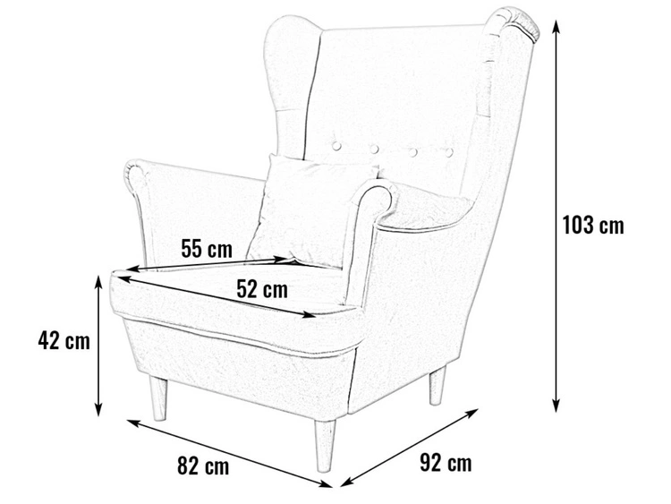 Sessel auf Holzbeinen Oslo II Dunkelgrau