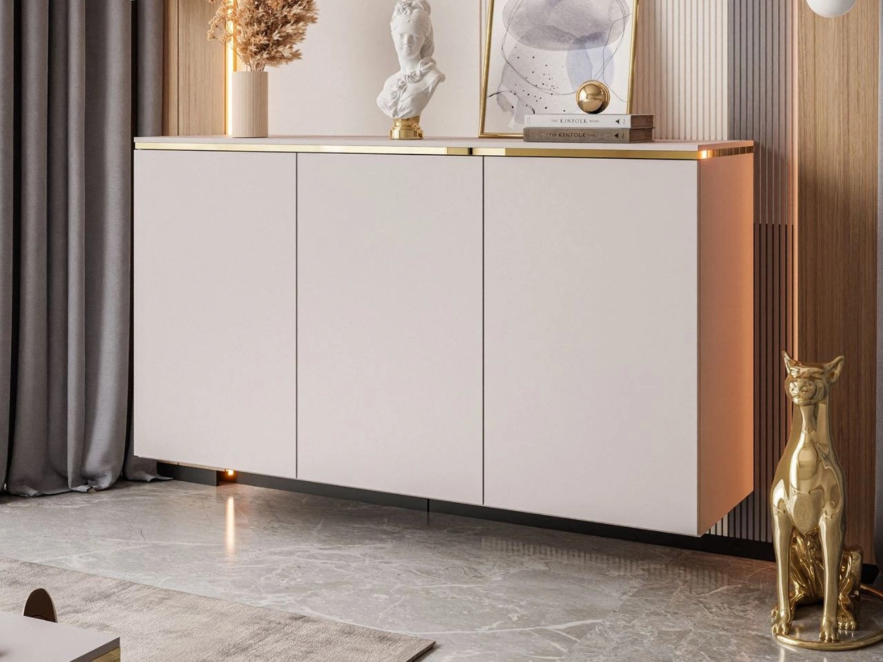 Dreitürige Hängekommode Glamour Evare Kaschmir