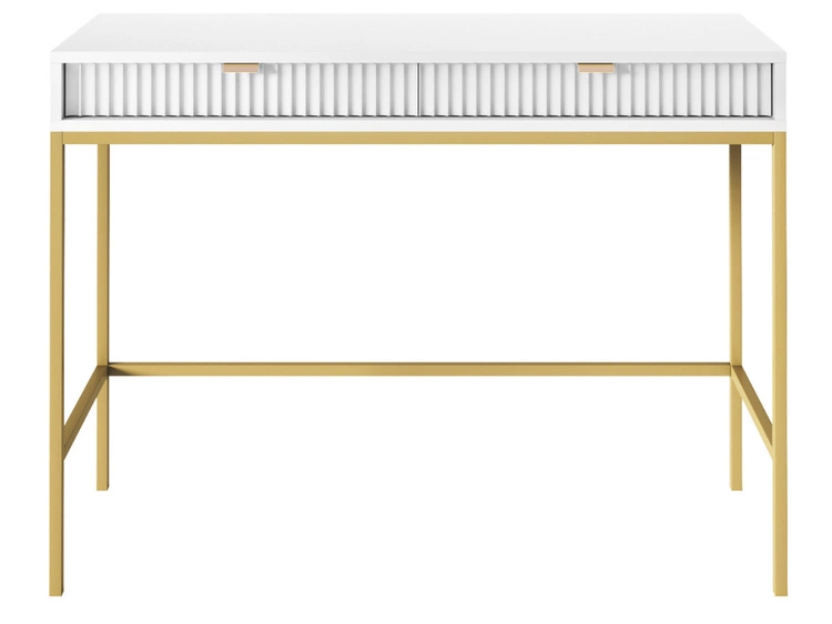 Schminktisch mit Schubladen Amber Weiß, Gold Frame