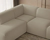 Ecksofa L-Form Links Eluno Bouclé-Stoff Beige