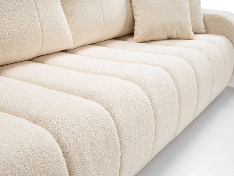 Schlafsofa mit Bettfunktion und Bettkasten Adoro Hellbeige