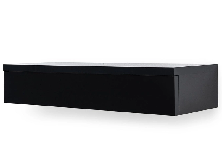 Hängender Schminktisch mit Spiegel Nusco Schwarz Glanz