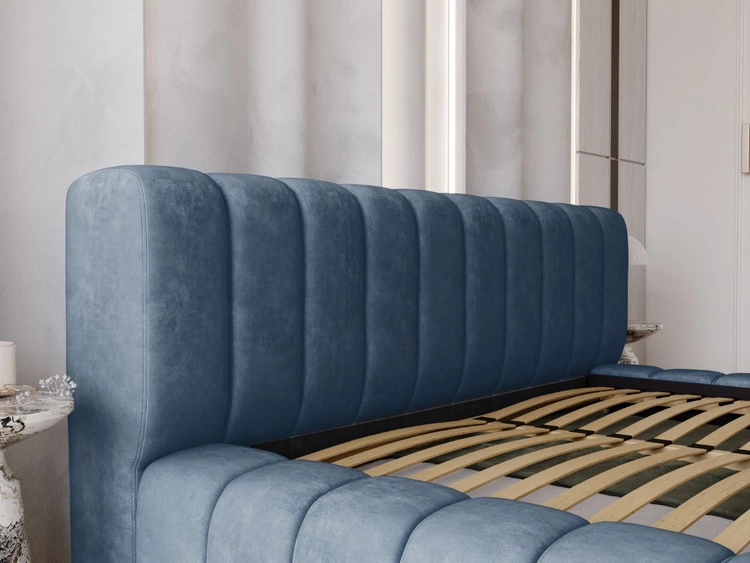 Polsterbett mit Bettkasten und Lattenrost 120x200 Italia Blau